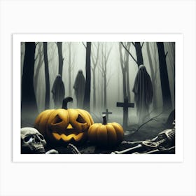 Halloween In The Woods Art Print