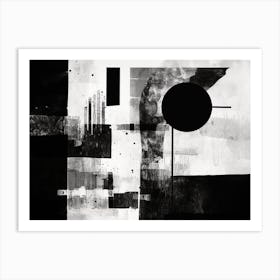 Layers Abstract Black And White 8 Art Print