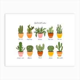 Colorful Potted Cactus Art Print