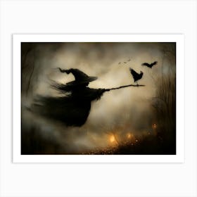 Witch Flying Art Print