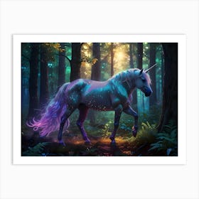 Unicorn In The Forest 1 Art Print