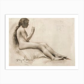 Seated Female Model (1890), Pekka Halonen Art Print