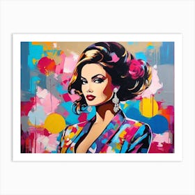 Woman In A Colorful Outfit Art Print