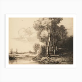 Landscape With Trees Art Print