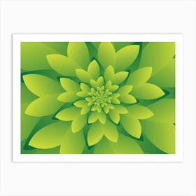 Abstract Green Floral Design Background Wallpaper Art Print