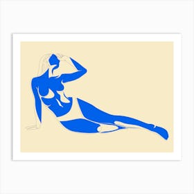 Blue Figure Art Print