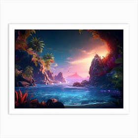 Sunset In A Cave Art Print