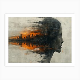 Temporal Resonances: A Conceptual Art Collection. Cityscape 1 Art Print