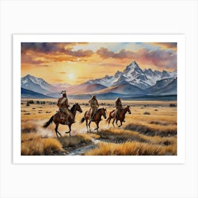 Indians On Horseback Art Print