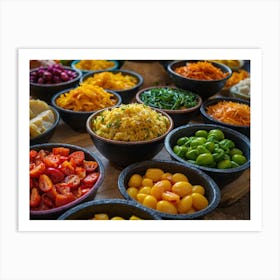 Colorful Vegetables In Bowls Art Print