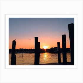 Sunset At The Kent Narrows Marina (Sunset Series) Art Print