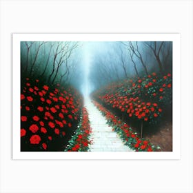 Path Through The Roses Art Print