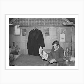 Gold Miner Reading In His Shack, Two Bit Creek, South Dakota By Russell Lee Art Print