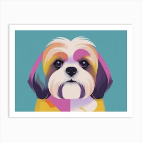 Shih Tzu Dog Portrait Illustration Art Print