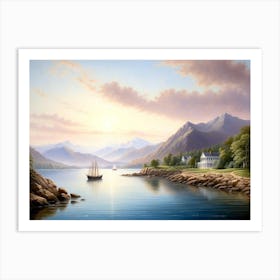 Camden Mountains From The South Entrance To Camden Harbor Art Print