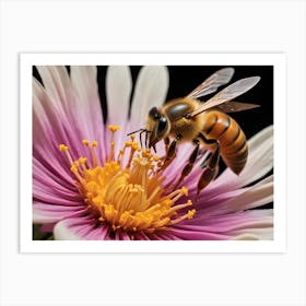 Bee On Flower Art Print