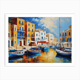 Boats In Harbour 2 Art Print