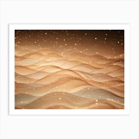 Abstract Image Of A Flowing, Golden Surface With Subtle Sparkles Art Print