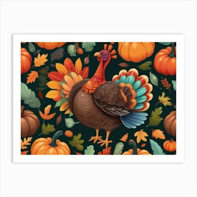 Default A Joyfully Festive Thanksgiving Illustration Featuring 0 (2) Art Print