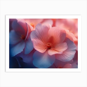 Pink Flowers Wallpaper Art Print