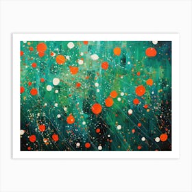 Abstract Painting, Acrylic On Canvas, Green Color Art Print