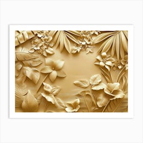 3D Gold Leaf Art Print