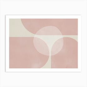 Pale Blush Pink and Beige Abstract Shapes Art Print