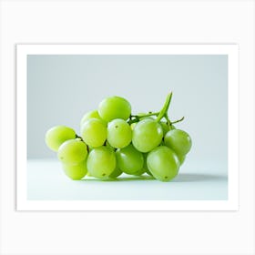 Green Grapes Isolated On White Background 2 Art Print