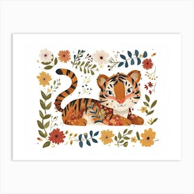 Little Floral Bengal Tiger 1 Art Print