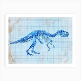 Dryosaurus Skeleton Hand Drawn Blueprint 3 Art Print