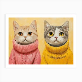 Cats In Sweaters 1 Art Print