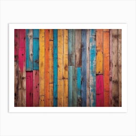 Colorful Wood Planks Art Print