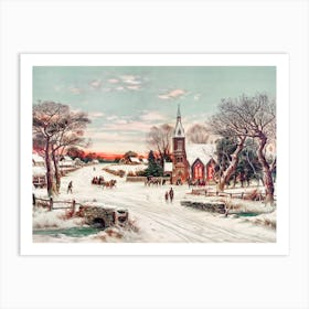 Winter Vintage Painting Art Print