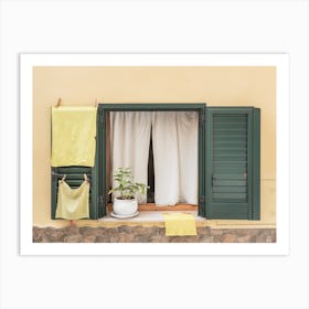 Window With Green Shutters Art Print