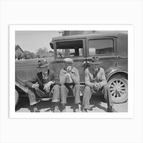 Farmers Sitting On Running Board Of Car At Liquid Feed Loading Station, Owensboro, Kentucky By Russell Lee Art Print