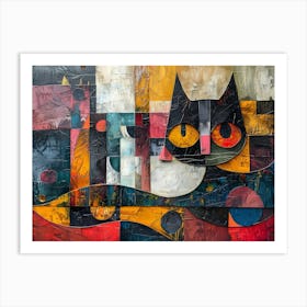 Abstract Cat, Cubism Art Print