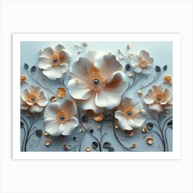 3d Flowers 3 Art Print