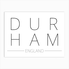 Durham England Typography City Country Word Art Print