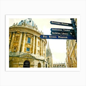 Radcliffe Camera And Street Sign With All Other Famous Places Art Print