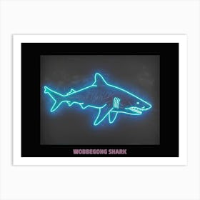 Neon Pink Aqua Wobbegong Shark Poster 2 Art Print