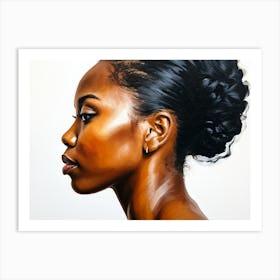 Side Profile Of Beautiful Woman Oil Painting 187 Art Print