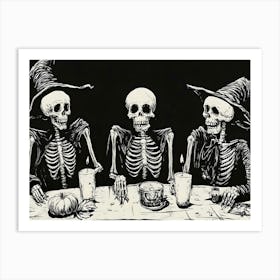 Skeletons At The Table 5 Art Print