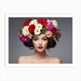 Fashion Woman With Flowers 51 Art Print