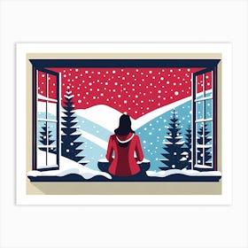 Christmas Window 2 vector art Art Print