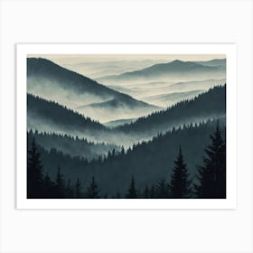 Morning Mist In The Trees Art Print