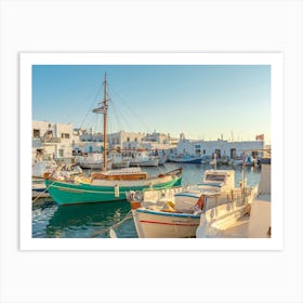 Naoussa Fishing Port Art Print