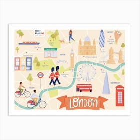 London Map Illustration Art Print