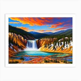 Yellowstone Waterfall Art Print