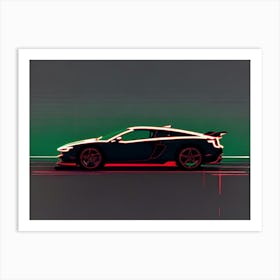 Neon Sports Car Art Print
