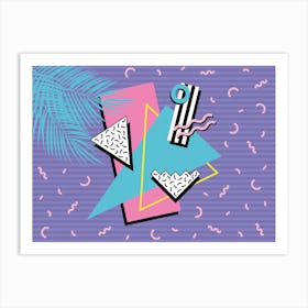 Memphis Pattern Retro Synthwave 80s Vintage Summer Palmtree 90s Artwork Art Print